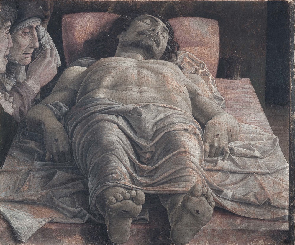 The dead Christ and three mourners, by Andrea Mantegna