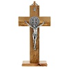 Olive wood Saint Benedict cross table and wall 