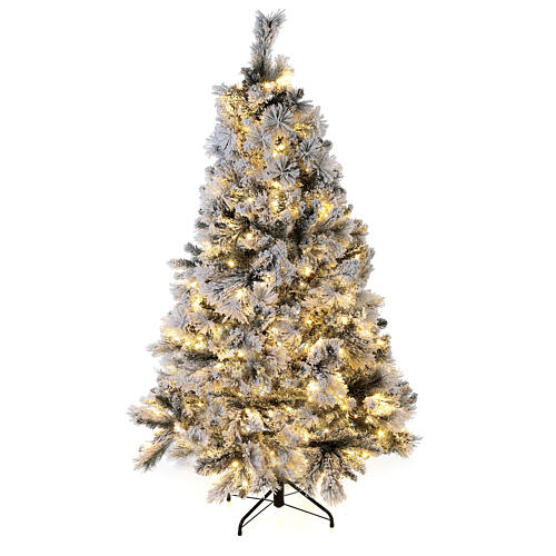 christmas tree with led lights pvc flocked grober 150 cm winter woodland