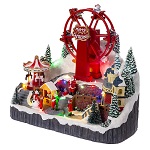 lighted christmas village with ferris wheel 30x35x25 cm