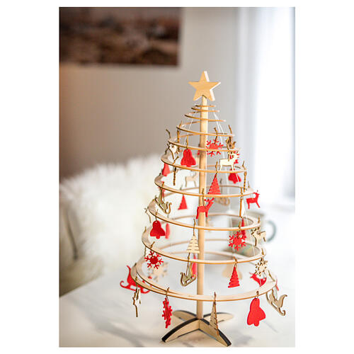 mini christmas tree and wooden decoration set 42 cm