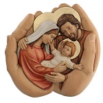 picture depicting the holy family enclosed in hands 40x40x5 cm (1)