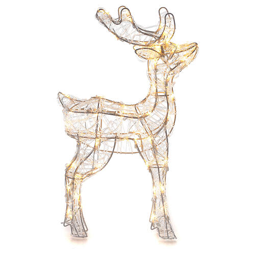 reindeer acrylic 80 leds warm white indoor outdoor h 60 cm