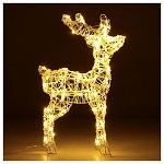 reindeer acrylic 80 leds warm white indoor outdoor h 60 cm