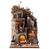 Neapolitan nativity village 8 cm figures with fountain 55x40x40 module 6