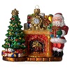 Santa Claus with Fireplace blown glass Christmas tree decoration