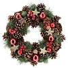 christmas wreath with pine cone and pine branches