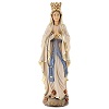 Our Lady of Lourdes with crown in painted wood of Valgardena