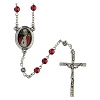 pope pius xii rosary with red plastic beads 6 mm faith collection 40-47